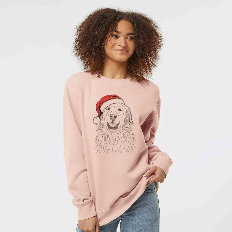 YEAR-End Sale Santa Horton the Great Pyrenees - Unisex Pigment Dyed Crew Sweatshirt