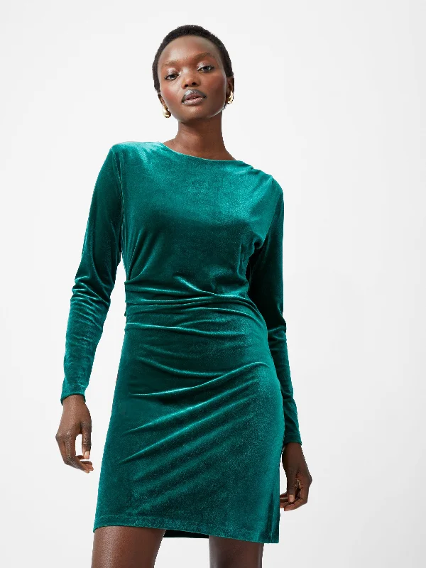 Super Savings Viola Velvet Long Sleeve Bodycon Mini Dress