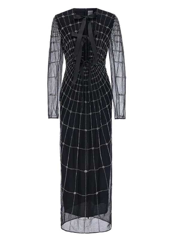 Massive Deals Idris Dress Black Embellished Tulle