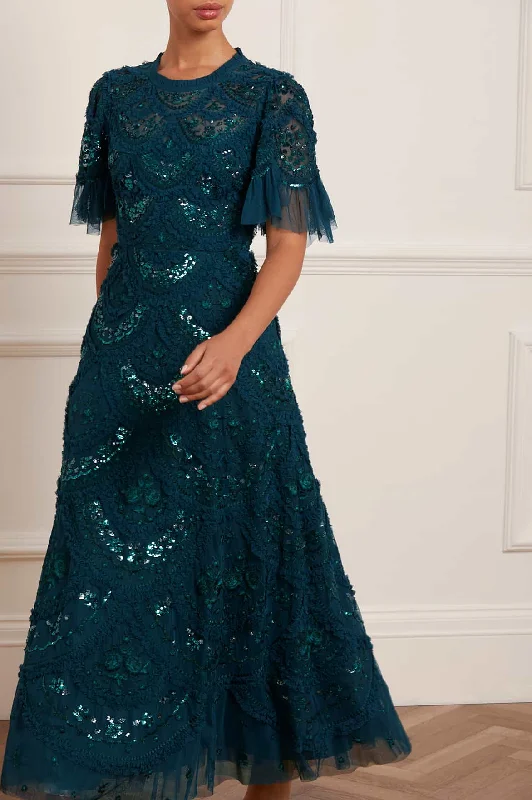 Price Buster Carmen Ruffle Ankle Gown