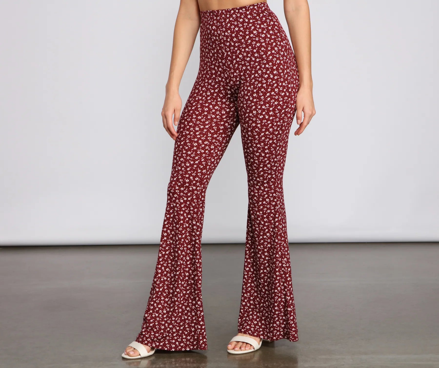 All That Flair Flared Floral Pants