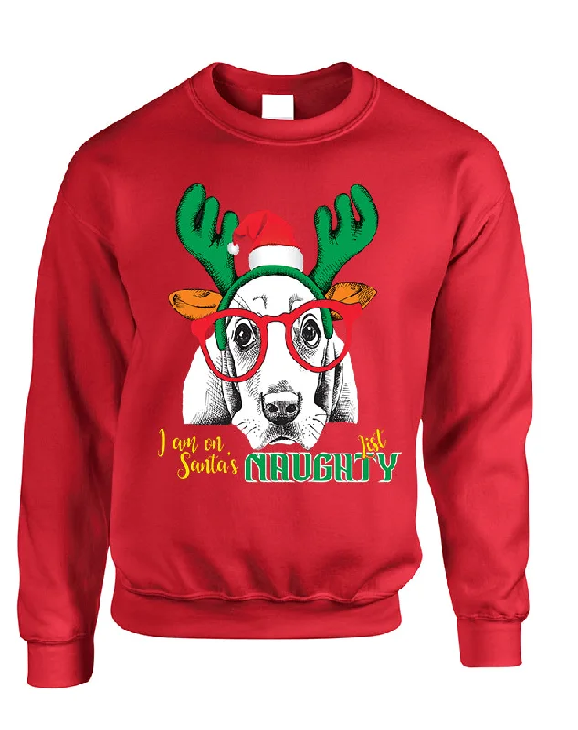 Savings Bonanza Adult Sweatshirt I Am On Santa's Naughty List Xmas Tee Dog Lover