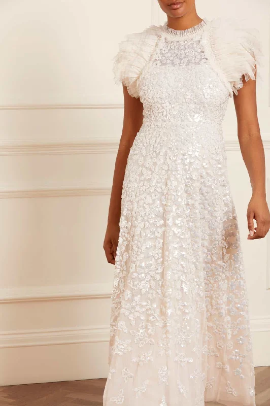 Special Savings Sequin Rose Gloss Ankle Gown