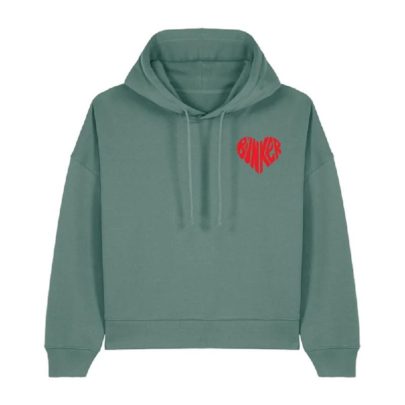 Price Drop Alert Bunker Woman Heart Hoodie Sage Green