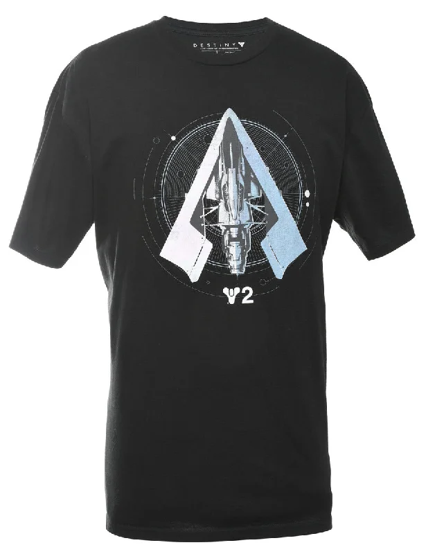 Crazy Deals Black Printed T-shirt - XL