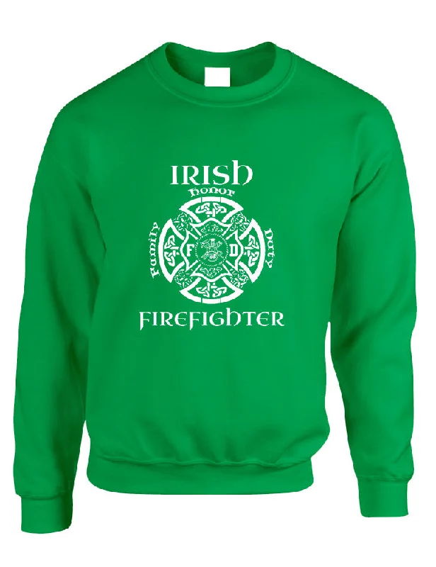 Great Bargains Adult Sweatshirt Irish Firefighter St Patrick's Top Irish Party