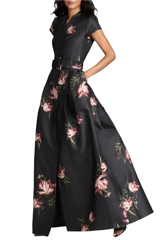 Extra Savings Marta Gown in Noir Blossom
