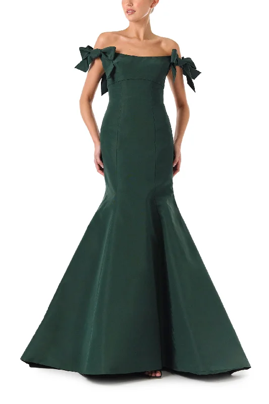 Mega Deal Bow Sleeve Trumpet Gown