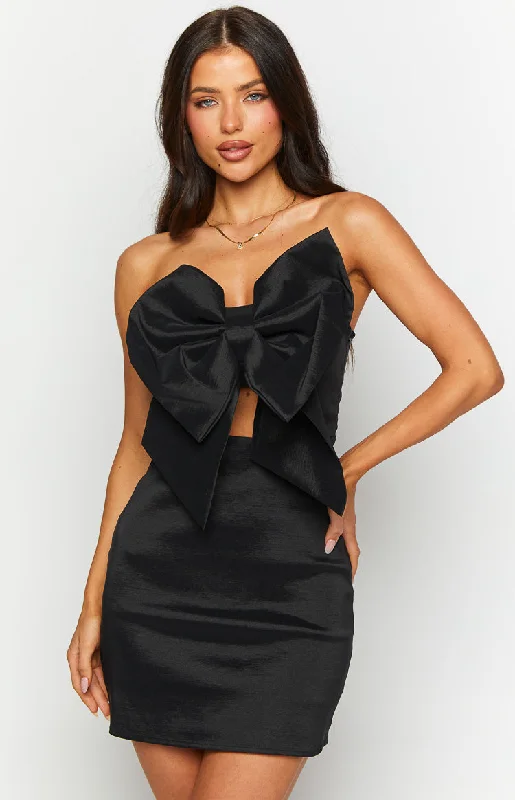 Big Discounts Nadia Black Bow Mini Dress