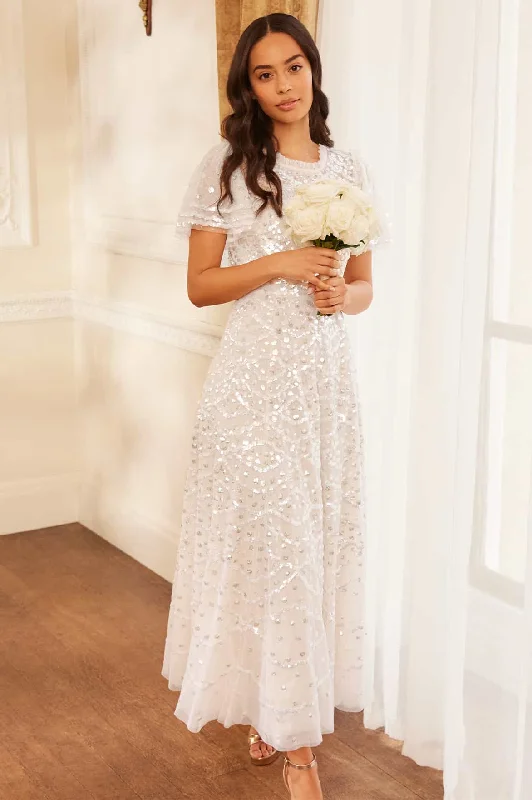 New Deals Deco Dot Gloss Ankle Gown