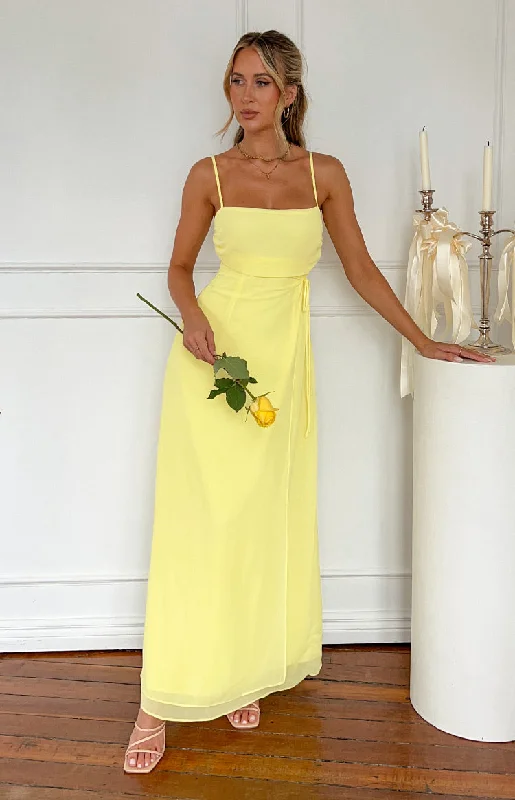 New Deals Flossie Yellow Maxi Sleeveless Dress