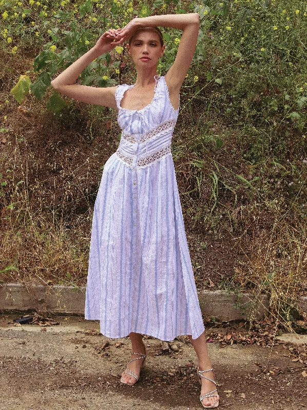 Deal Alert Stripe Lace Dress