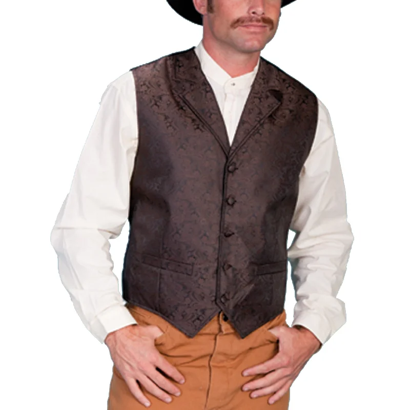 Bonus Savings Scully Men's Paisley Brown Button Front Vest RW093-BRN