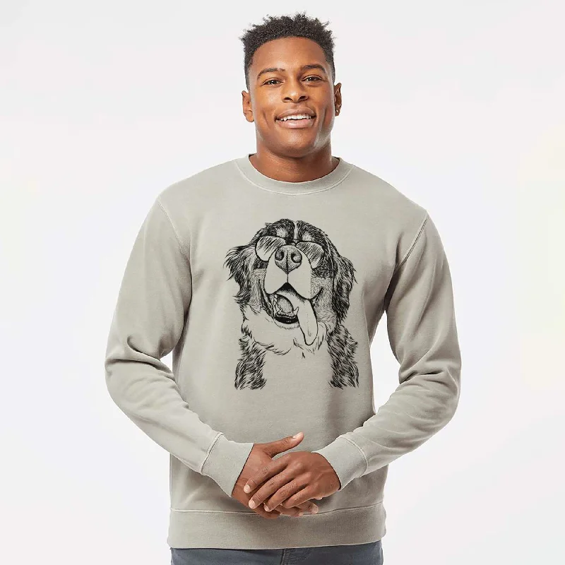 YEAR-End Sale Aviator Theo the Bernese Mountain Dog - Unisex Pigment Dyed Crew Sweatshirt YEAR-End Sale Aviator Theo the Bernese Mountain Dog - Unisex Pigment Dyed Crew Sweatshirt