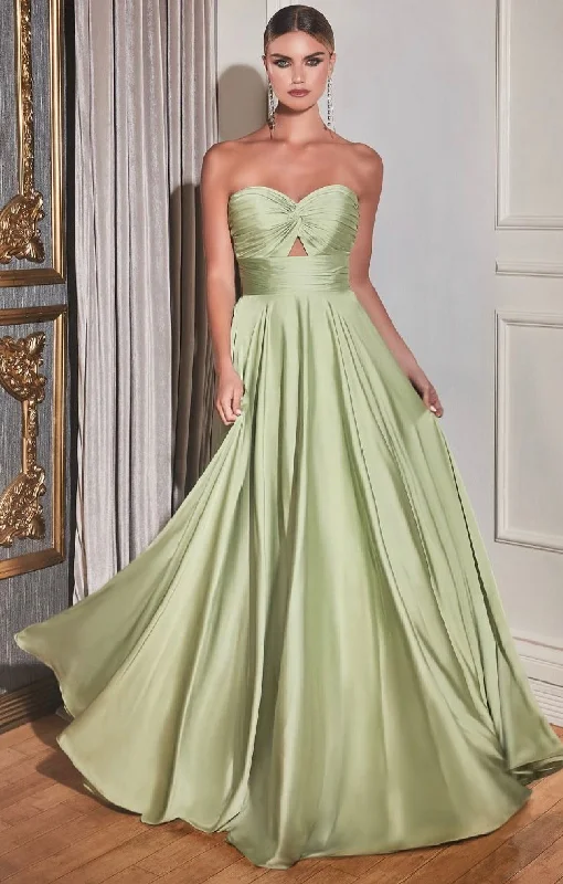 Clearance Event STRAPLESS A LINE SATIN KEYHOLE DRESS