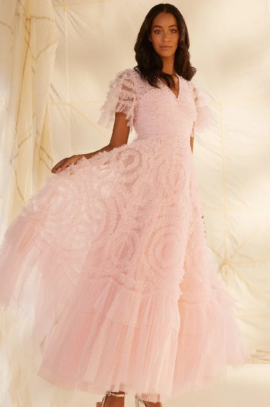 Seasonal Sale Verity Ruffle V-Neck Gown