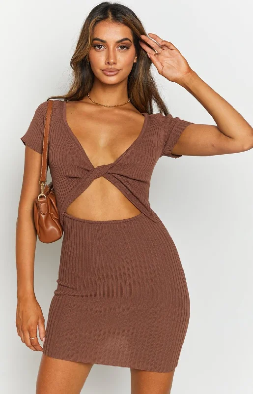 Limited Edition Antidote Reversible Twist Dress Brown
