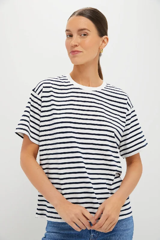 Navy and White Stripe Kaitlin Tee