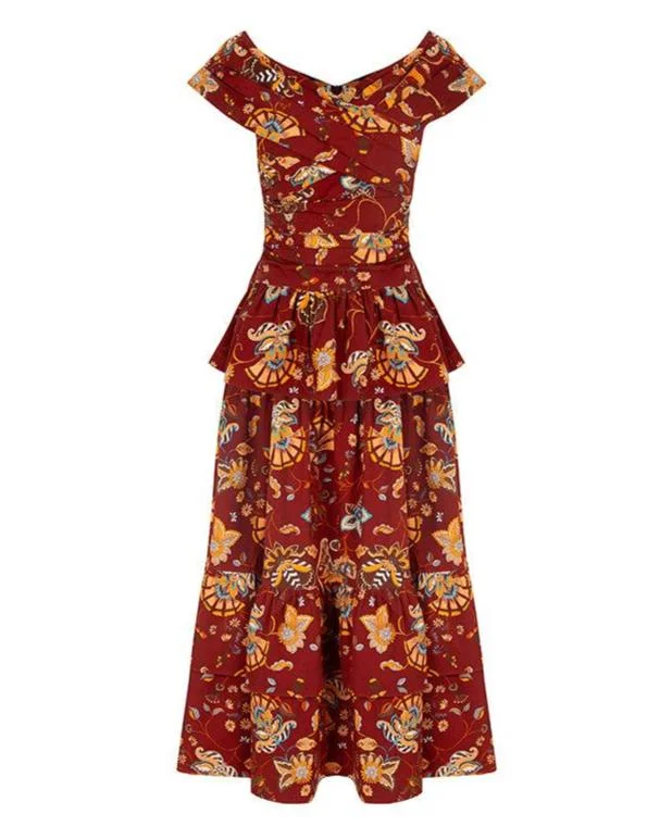 Daily Deals Lily Top And Skirt Set Burgundy