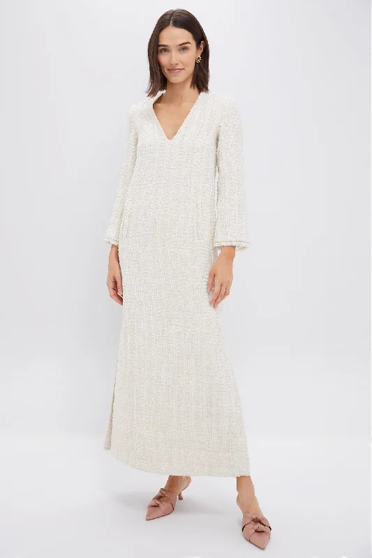 Cream Eponine Tweed Dress