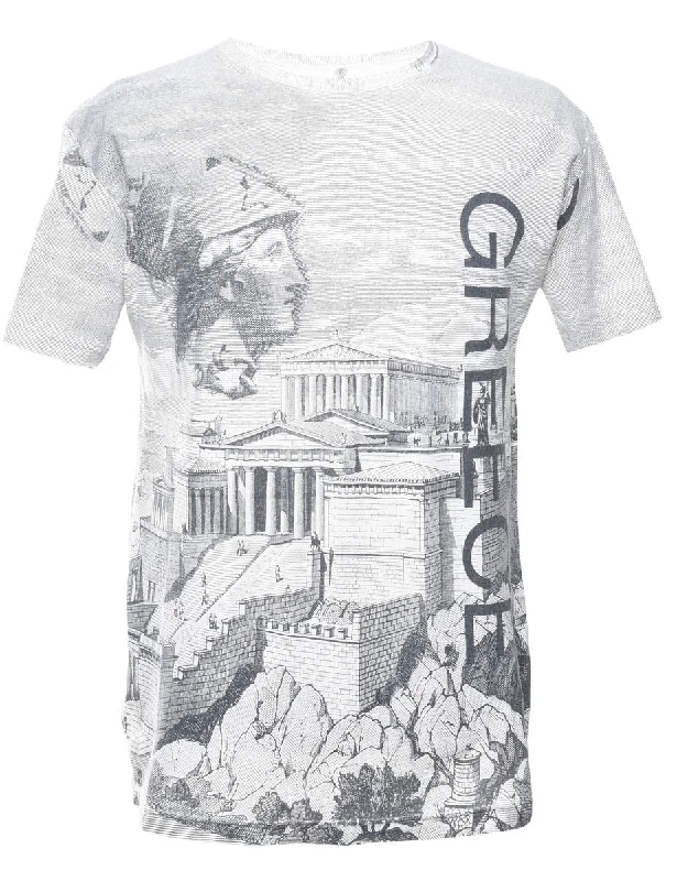 Shop and Save Greece Printed T-shirt - XL
