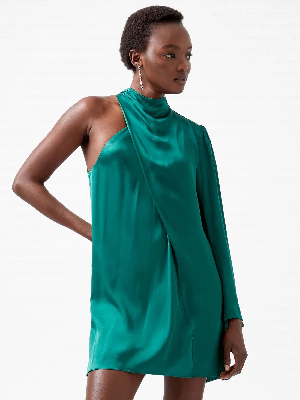 Doorbuster Deal Ennis Eco Satin Asymmetric Mini Dress