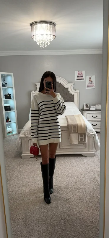 Discount Deals STRIPED SWEATER DRESS