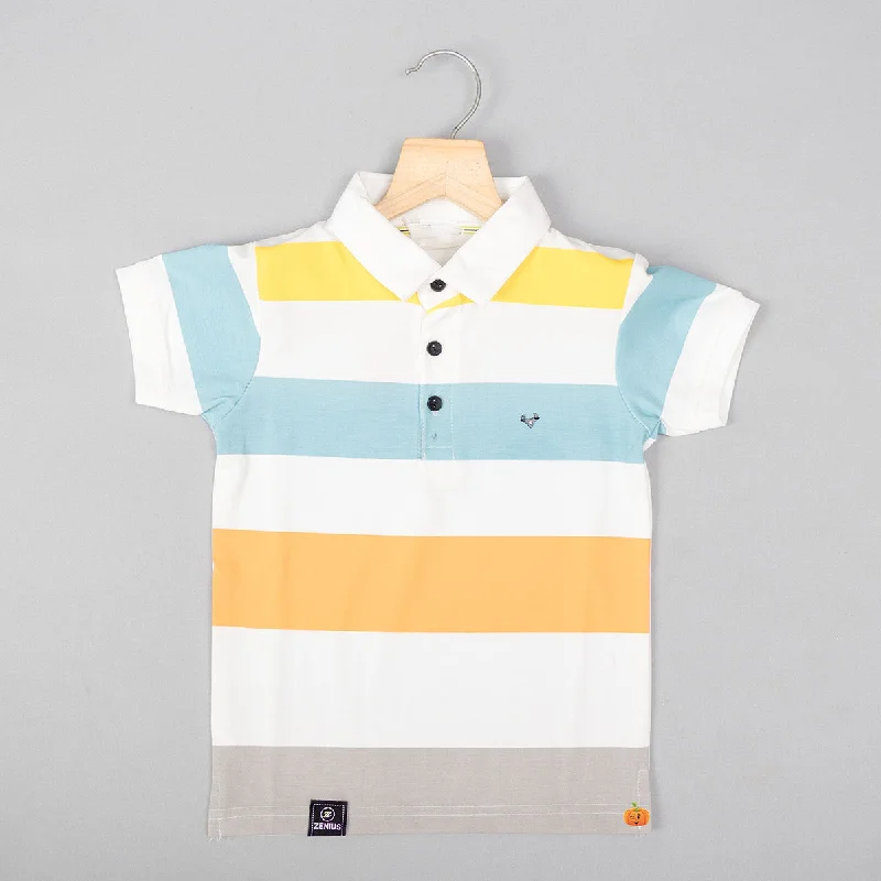 Inventory Reduction Striped Boys Polo T-shirt