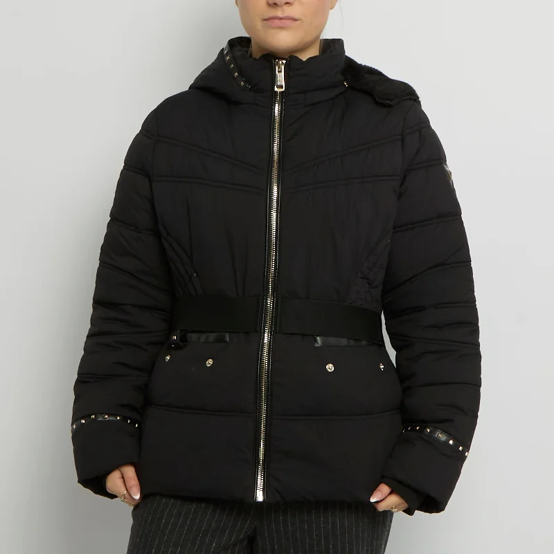 Price Reduction Guess Studded Detail Belted Puffer Coat - UK 10