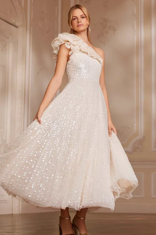 Unmissable Offer Raindrop One-Shoulder Ankle Gown