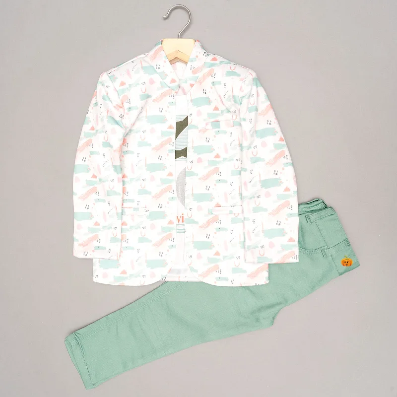Weekend Flash Sale Sea Green Party Wear Suit for Boys