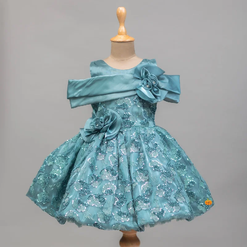 Value Deals Party Wear Off Shoulder Girls Frock