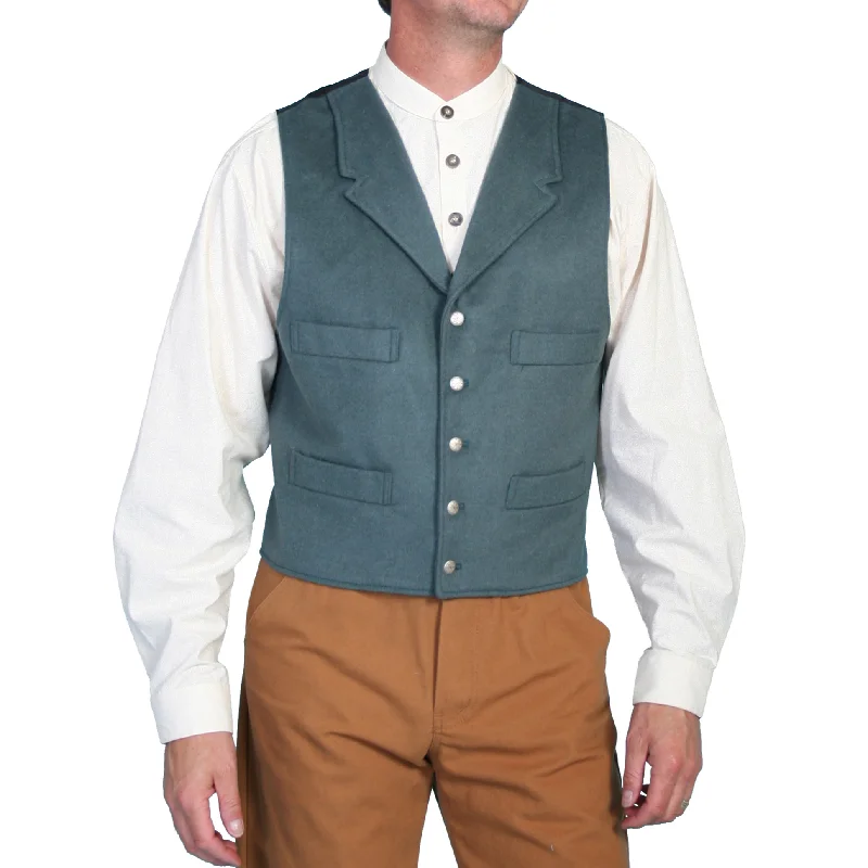 Great Bargains Scully® Men's Classic Wool Military Blue Button Down Vest 520924-MIL