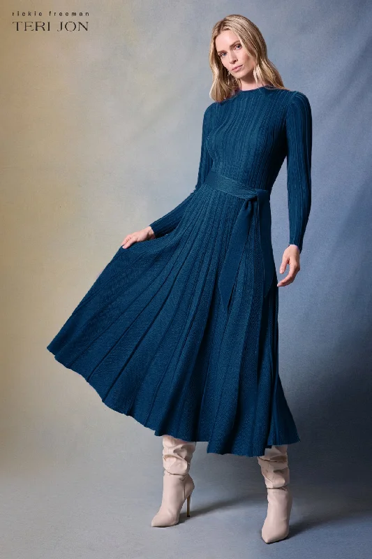 Stock Up and Save Knitted Pintuck Midi Dress