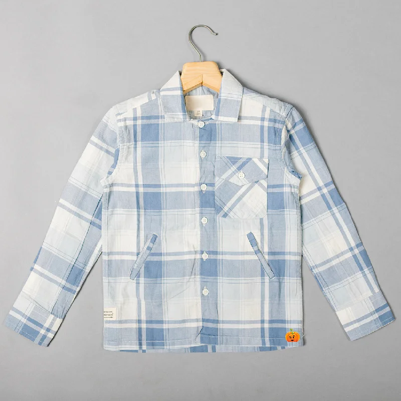 Special Offer Blue Check Pattern Boys Shirt