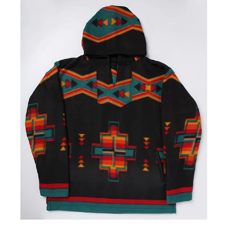 Super Bargain El Paso Unisex Black Aztec Fleece Pullover Hoodie