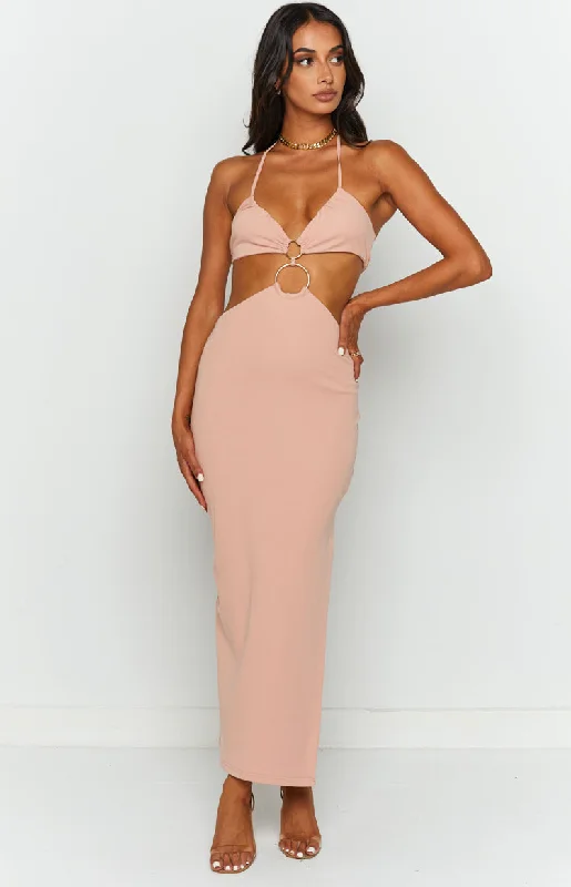 Special Savings Earthling Beige Maxi Halter Dress