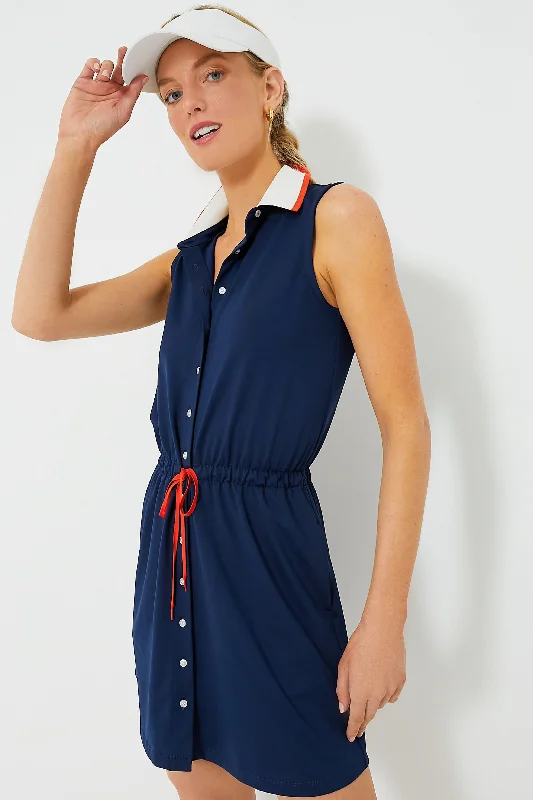 Navy Sleeveless Alcott Golf Dress