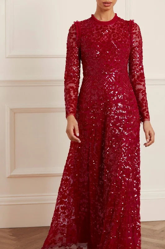 Savings Event Aurelia Long Sleeve Gown