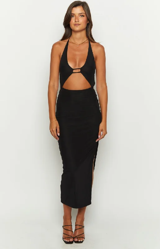 YEAR-End Clearance Salenco Black Midi Dress