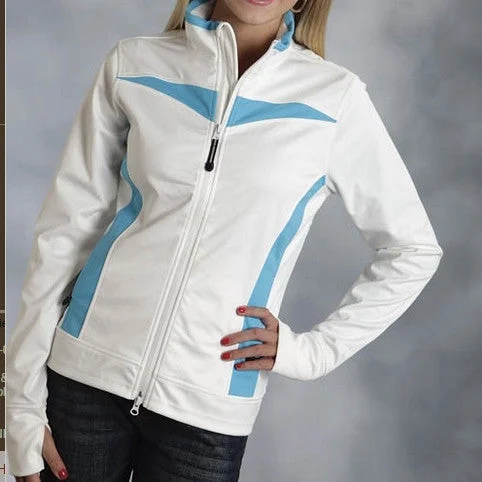 Members Only Roper Women's White/Turq Soft Shell Jacket