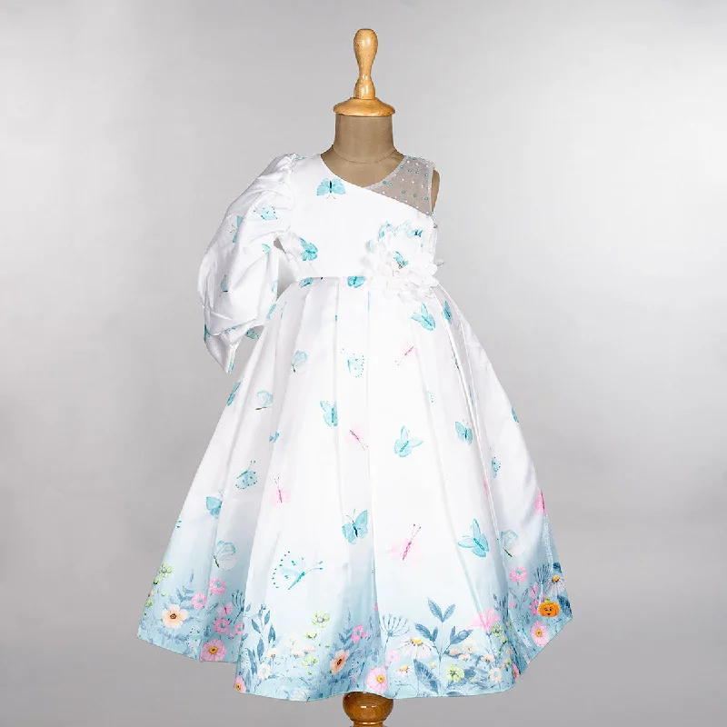 Mega Sale Butterflies Printed Girlish Gown