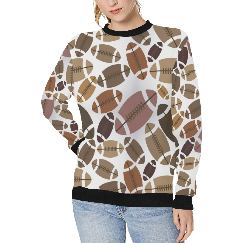 Weekend Deal American football ball pattern Women's Crew Neck Sweatshirt