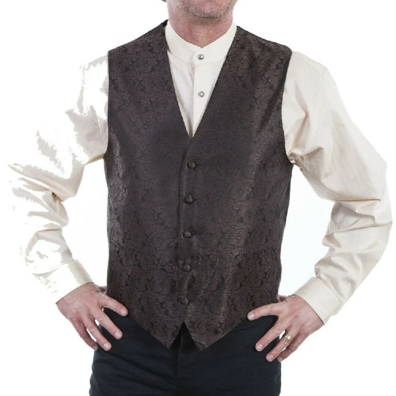 The Best Prices Scully Men's Classic Paisley Brown Western Vest RW093N-BRN