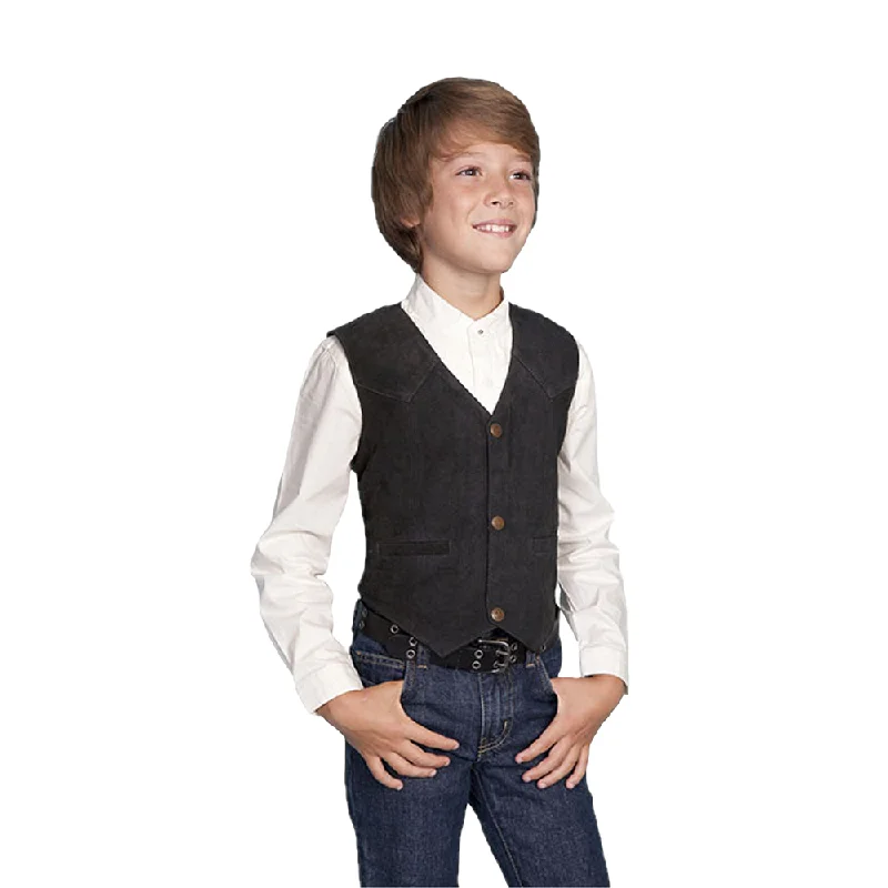 Inventory Reduction Scully Children's Boar Suede Black Snap Front Vest 2002-19