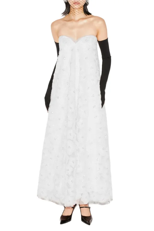 Incredible Offers Vivia Gown White Embroiered Tulle