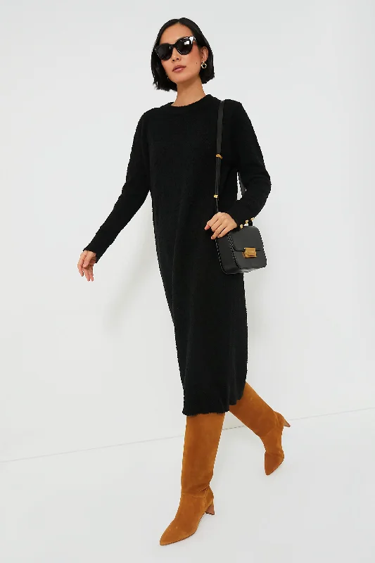 Black Boucle Knit Nelle Dress