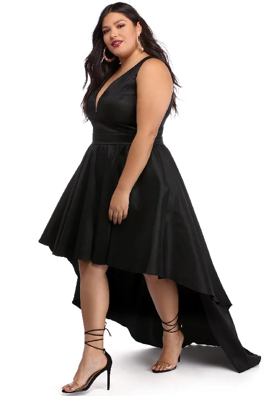 Plus Selena Taffeta High Low Dress