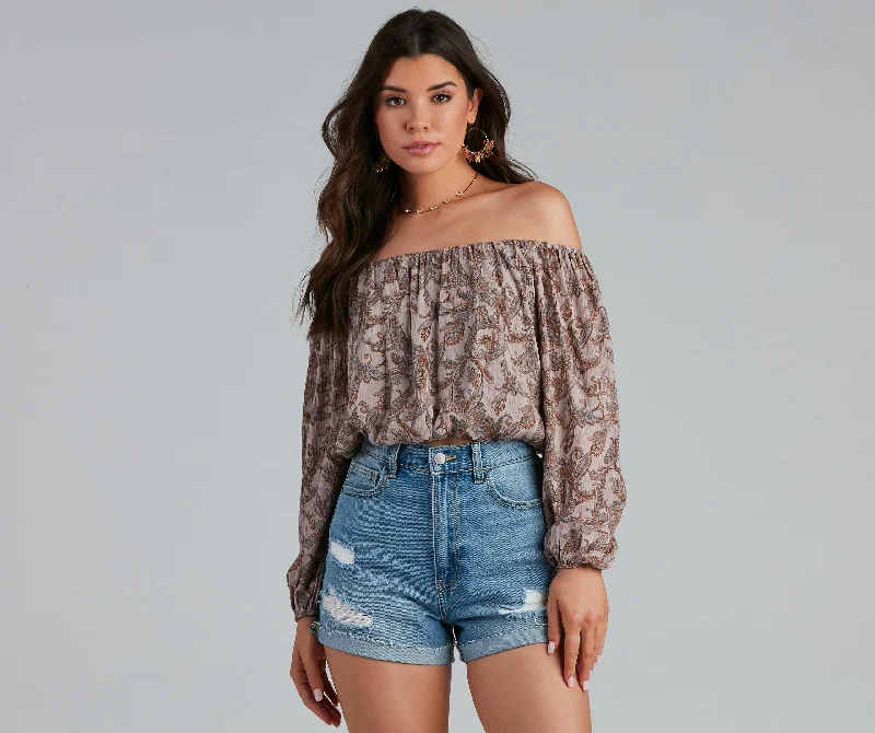 Effortless Beauty Boho Cropped Blouse