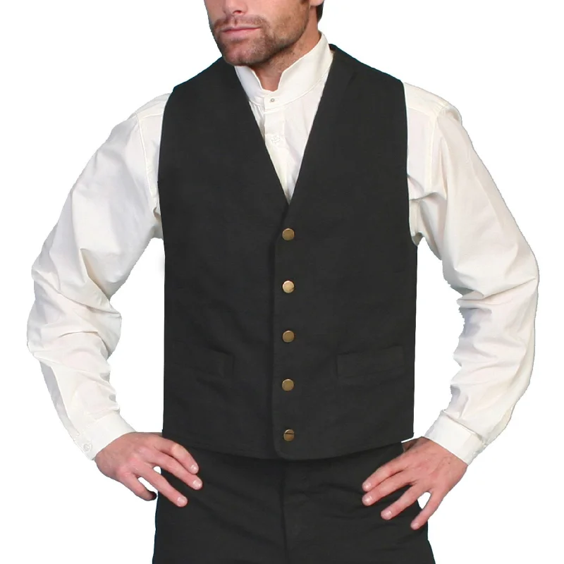 Savings Galore Scully Men's Classic Canvas Black Western Vest RW041N-BLK